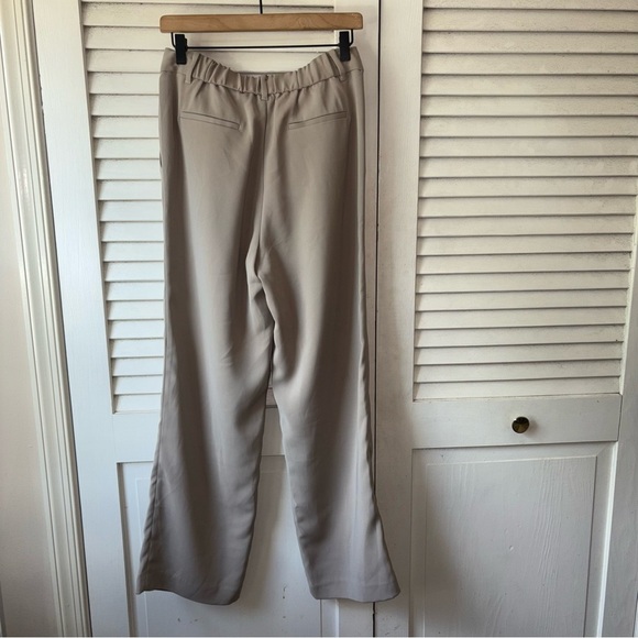 Quince Stretch Crepe Pleated Wide Leg Pants Morel Grey size 6 - Picture 4 of 6